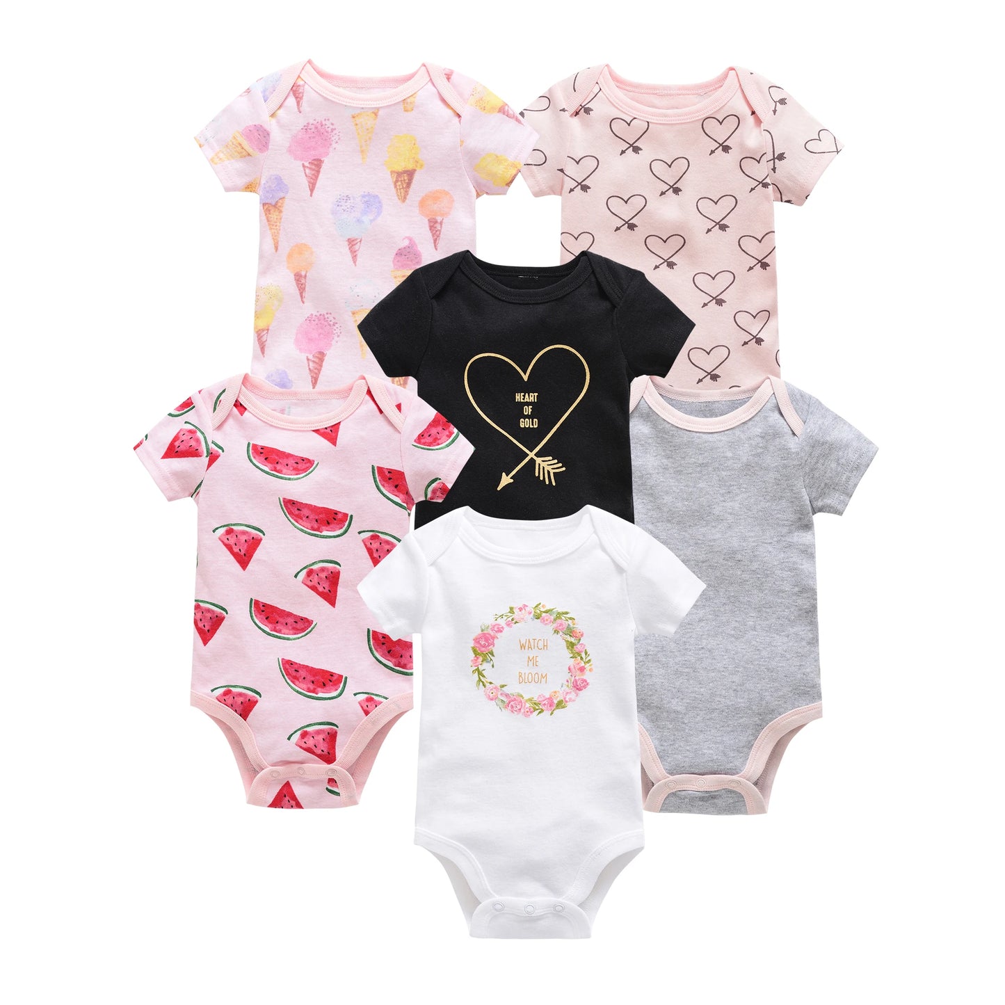 Ensemble de bodies bébé avec adorables motifs d'animaux - Confort et style pour les petits explorateurs