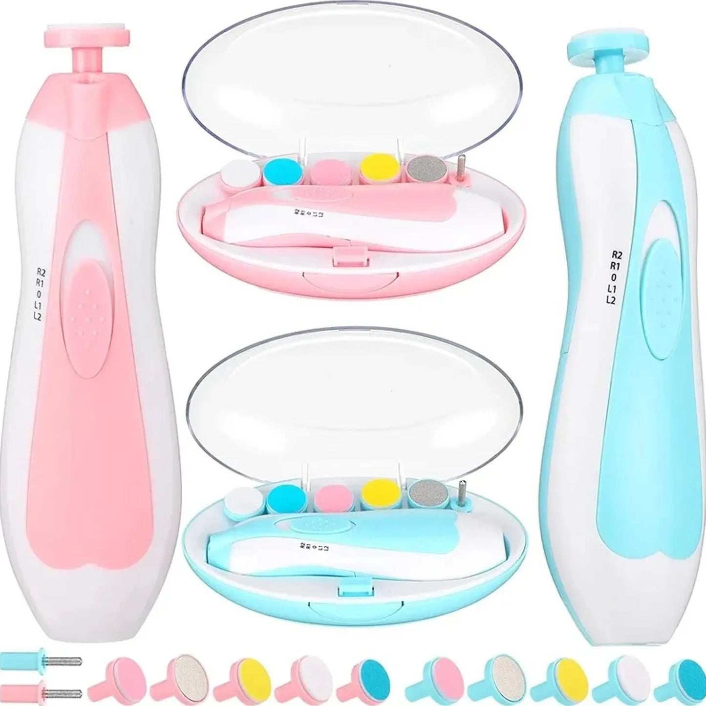 Taille ongles électrique 6 en 1 pour bébé, coupe ongle, ciseaux pour enfants, soins des ongles pour bébé, manucure, bleu, rose