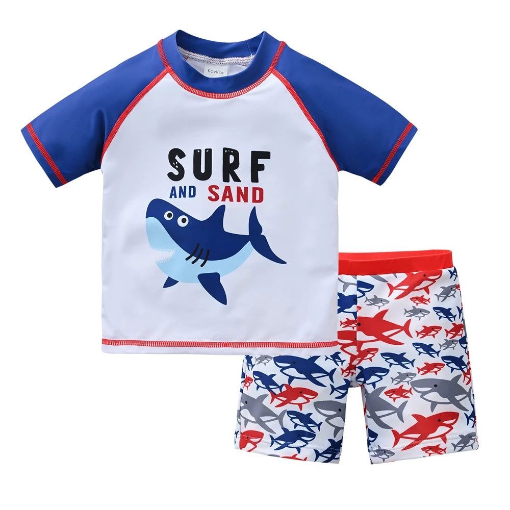 Ensemble de maillots de bain - Style estival pour les petits surfeurs en herbe